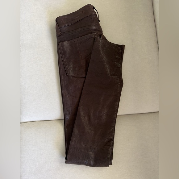Rag & Bone  Leather Low-Rise Pants Size: XS | US 24 - Picture 12 of 16